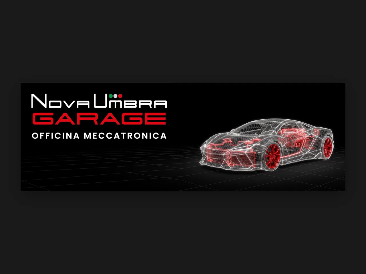 Nova Umbra Garage · Insegna officina 420×140
