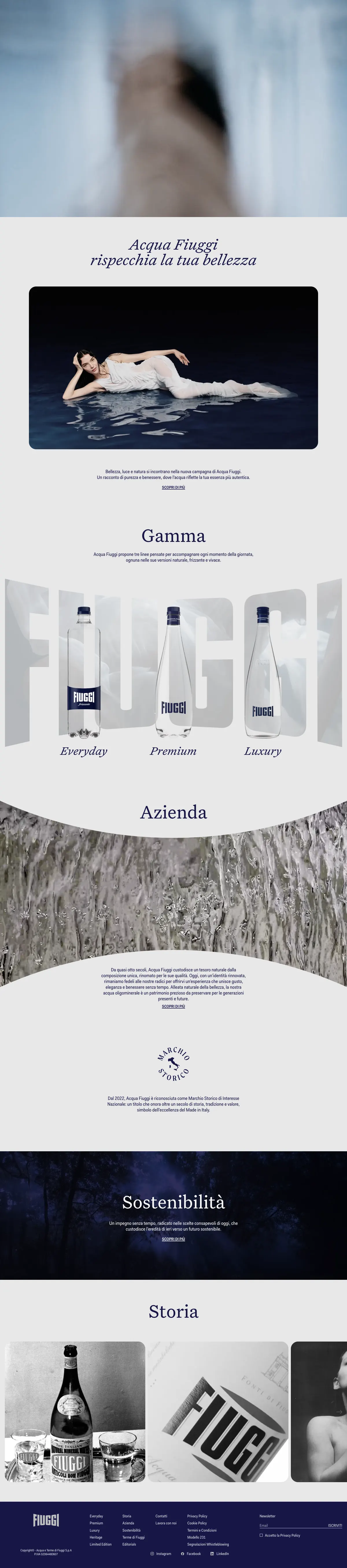 Acqua Fiuggi — Anteprima del sito